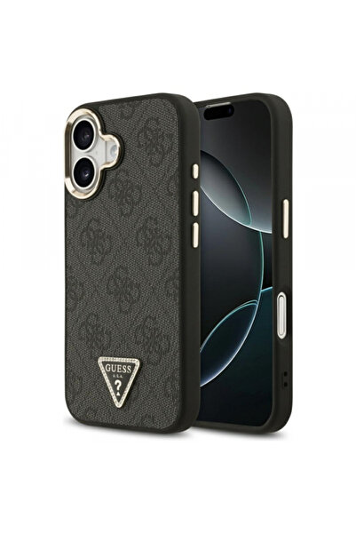 Apple Husa Guess 4G Triangle Logo MagSafe pentru iPhone 17 negru auriu