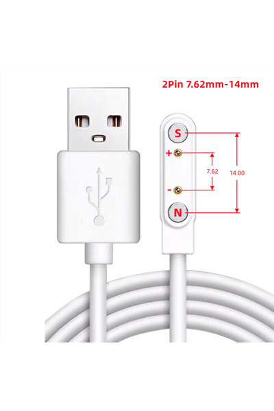 Choice10 White (2P 7.62-14mm) 2Pin 4Pin 5Pin Magnetic Charging Cable USB to P...