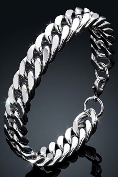 OSMANLI GÜMÜŞ Men's Steel Bracelet - 13mm Dense Weave Gourmet Model Men's Bra...