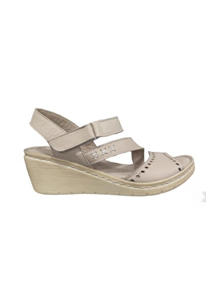 Pepita PEPİTA 9255 DOLGU TOPUK YUMUŞAK PEDLİ DERİ KADIN SANDALET