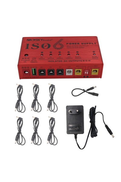Choice1 ISO-6 EU Mosky ISO-6 Guitar Pedal Power Supply: 6 Isolated 300mA DC (...