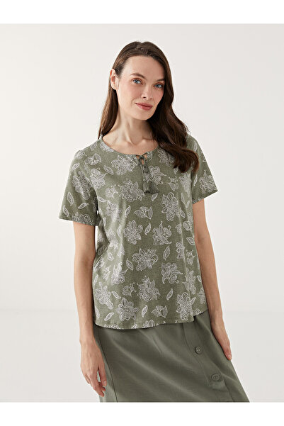 LC Waikiki Original Tie-Neck Floral Blouse