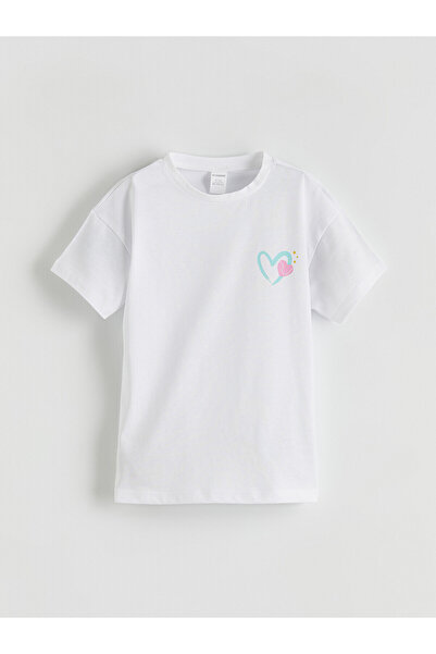 LC Waikiki Trendlucky Girl's T-Shirt with a Printed Difference