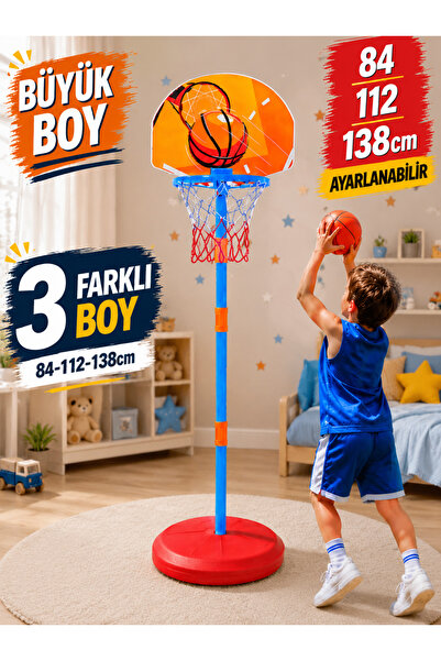 a v d a Büyük Boy 84-112-138 cm Ayarlanabilir Yükseklik Ayaklı oyuncak Basket...