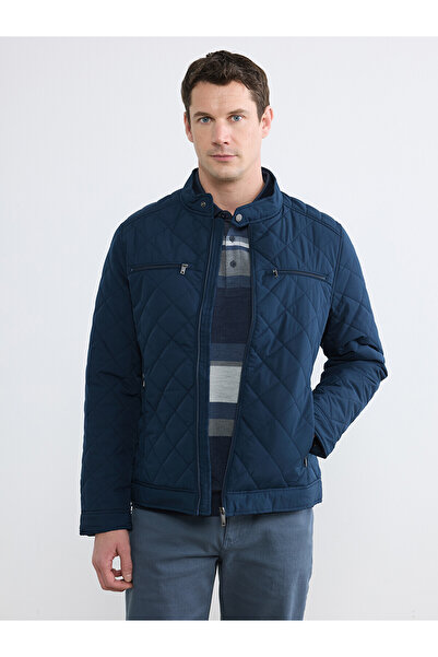 LC Waikiki Lcwaikiki Classic Navy Blue Standard Fit Quilted Men's Coat