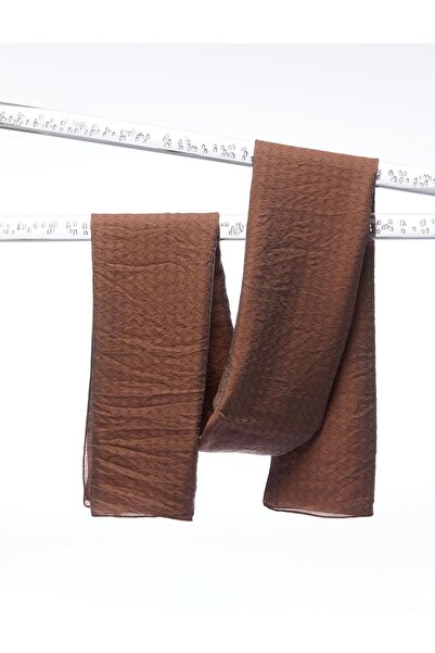 Kayra Mini Monogram Jacquard Viscose Woven Shawl Brown