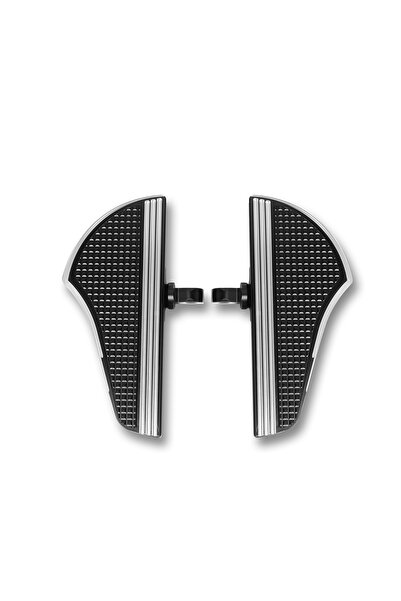 Choice1 Chrome and Black 1 Pair Motorcycle Rear Passenger Defiance Floorboard...