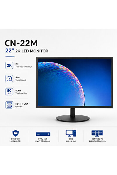 Cenova CN-22M 22" 2K Led Monitör | Çözünürlük 2048x1080 | HDMI VGA Girişli