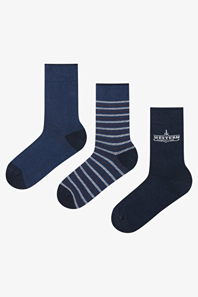 Penti Çok Renkli Erkek Mix Stripe 3lü Soket Çorap