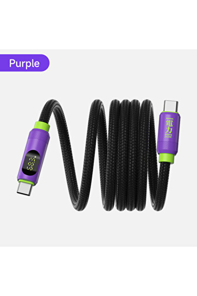 Choice كابل USB C إلى USB C مغناطيسي أرجواني بطول 2 متر من Hagibis مزود بشاشة...