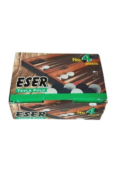 Eser Oyun Backgammon Piece Replacement Artifact No:4 Plastic with Dice Gift