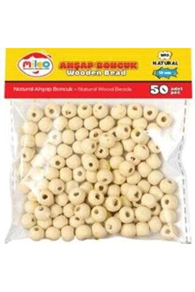 Mas Mileo 1840 Wooden Beads 10mm Natural 50-Piece Bag