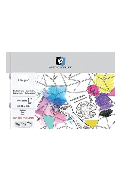 Erka دفتر رسم أليكس شولر حلزوني 120 جرام 35×50 سم 40 ورقة ALX 0787