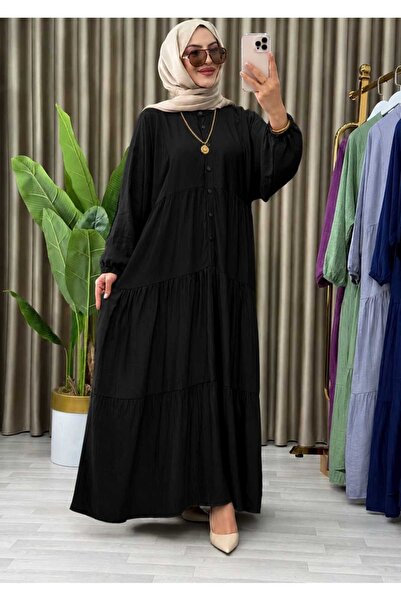 MODA VEDAT Rochie lejeră din țesătură căpșună cu nasturi pentru femei -
