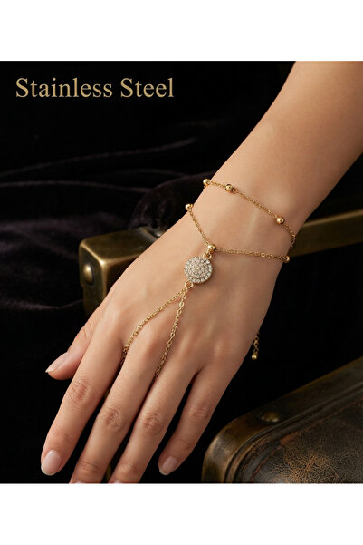 stainless steell خزانة ملابس دائرية من الفولاذ بلون ذهبي مع حجر أبيض
