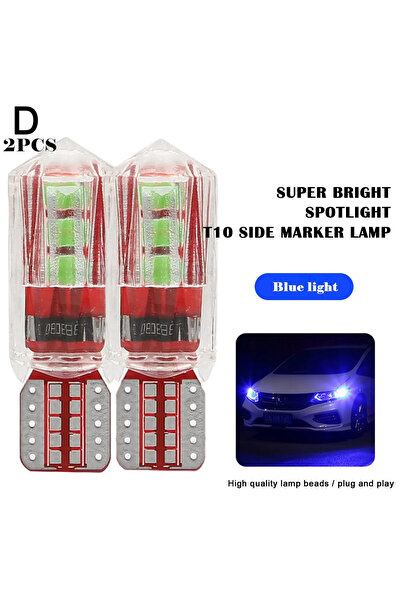 Choice10 قطعتان من مصابيح LED زرقاء معدلة بعدسات T10، مصابيح صغيرة فائقة السط...