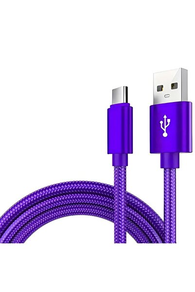 Choice كابل بيانات مضفر من النايلون بطول 1 متر، بنفسجي اللون، بقدرة 3 أمبير، ...