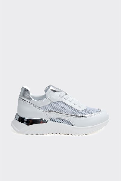 derinet Comfort Taban Fileli Hakiki Deri Kadın Sneaker