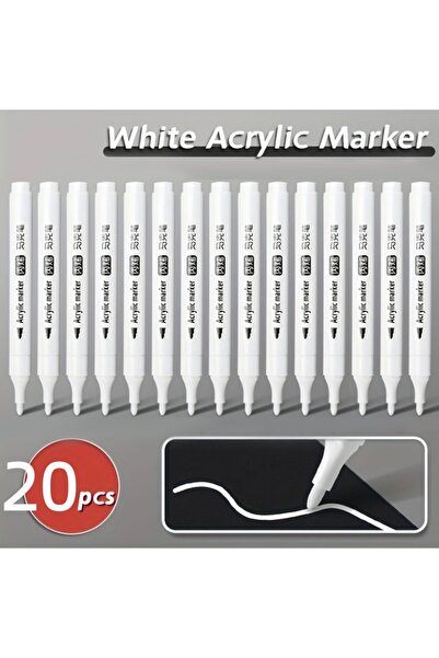 Choice 20PCS 20/5/1pcs White Acrylic Marker,Permanent Pen Art Supplies for Bl...