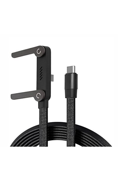 Choice4 كابل بيانات USB-C إلى Type-C بقوة 240 واط، قابل للطي مع حامل، شحن سري...