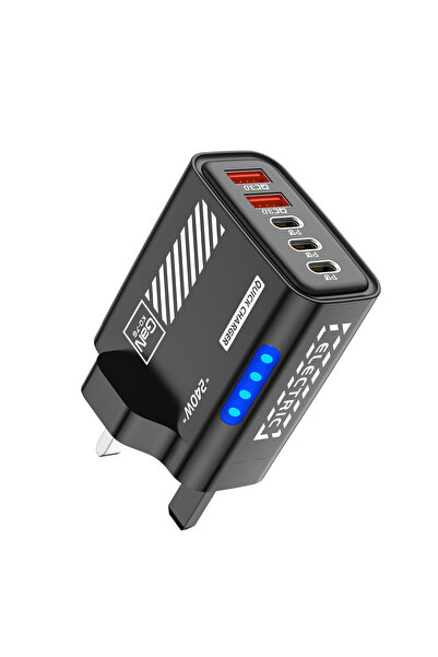 Choice3 شاحن USB C أسود بتقنية GaN 5 في 1 بقوة 240 واط، شحن سريع PD 3.0، قابس...