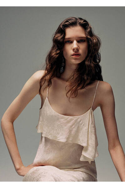 MANGO Woman Jacquard dress with bow detail