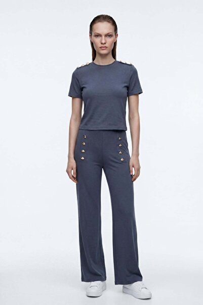 HAKKE Gold Button Detailed Double Suit