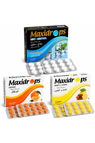 Maxidrops 3 Natural Flavors Variety Pack | Orange, Honey & Lemon, Sugar-Free ...