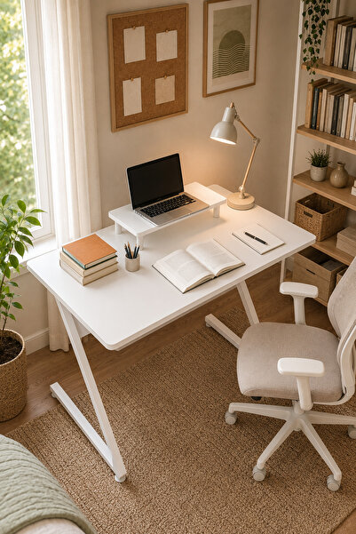 Mobitopya Ofis Masası Beyaz | Çalışma ve Bilgisayar Masası 120x60x76 cm