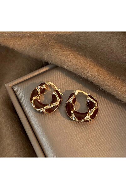 Choice HE18484-1 Vintage Dripping Oil U-shaped Earring for Women Simple Hoop ...