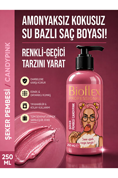 Bioflex "Geçici Şeker Pembe Saç Boyası 250 ml (Jeans Color ve Bad Girl Tonları)"