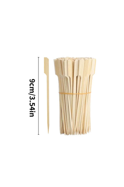 Choice 9-cm-100Pcs 100pcs Wooden BBQ Skewers Hamburger Garnish Bamboo Sticks ...