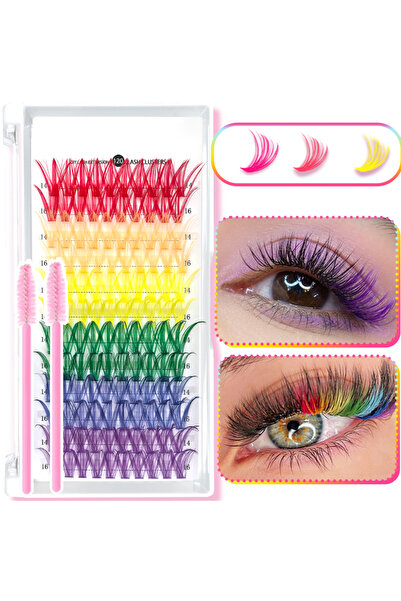 Choice MIX Style-D 120/240/392/600 Pcs False Eyelashes Beginners DIY Rainbow ...