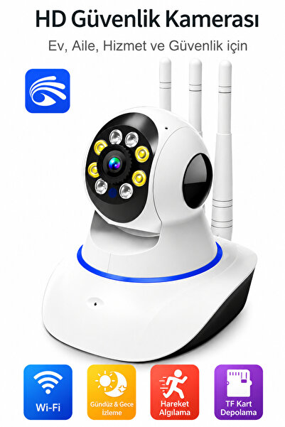 BLUE İNTER Cmr 5 Kablosuz Wifi Ip Kamera 1080p Full Hd 3 Mp Hareketli Kamera ...