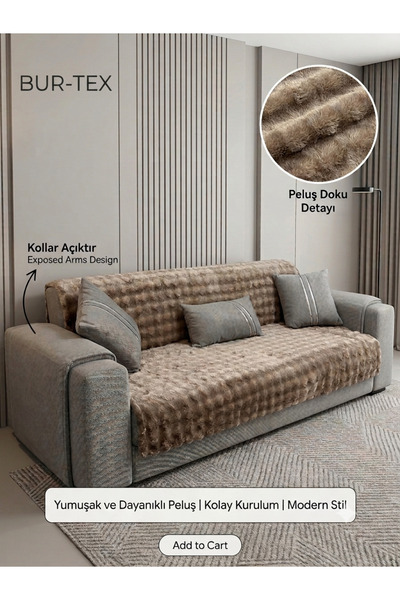 DGL HOME Navlaka za sofu od pliša u obliku mehurića - 175x215.