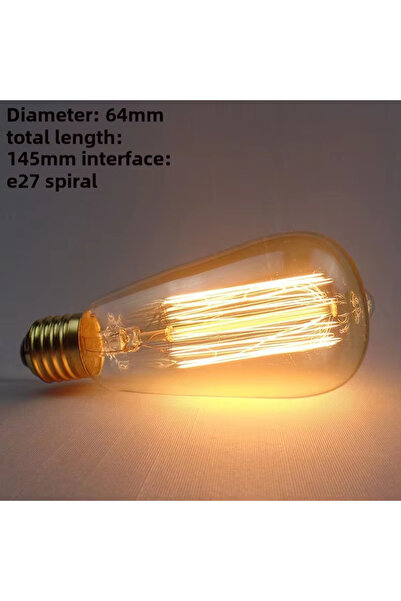 Choice 60W 220V Yes ST64A Edison Bulb E27 Warm white 40W 60W ST64 G95 G80 G12...