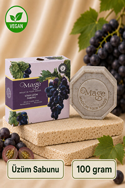Mage Cosmetics Mage Doğal Siyah Üzüm Çekirdeği Sabunu 100 gram 1 adet hediyel...