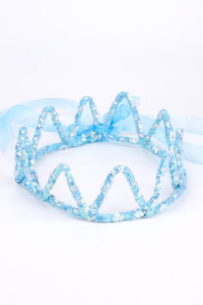 Le Mabelle Blue Round Sequined Girl's Queen Crown
