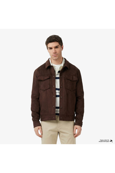 Nautica Erkek Kahverengi Regular Fit Süet Ceket