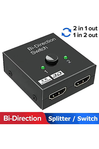 Choice black HDMI-compatible Switch Bi-Direction 2.0 Splitter 1x2/2x1 Adapter...