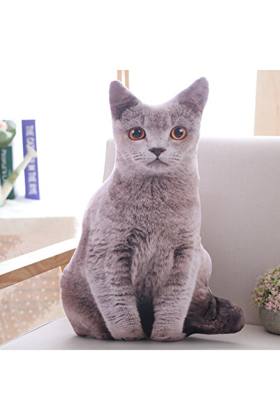 Choice GRAY 1pc 40cm Simulation Plush Cat Pillows Soft Stuffed Animals Cushio...
