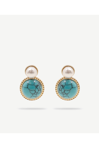 Yargıcı Earrings with Natural Stone Content