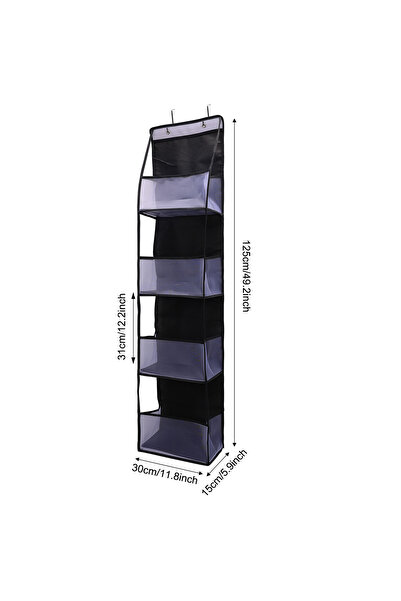Choice black 1pc 4 /6Layer Over The Door Hanging Organizer Cosmetics Wall Han...