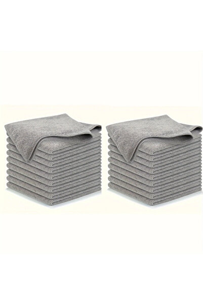 Choice 20pcs 5/10/20pcs Kitchen Towel, Ultra-fine Fiber Light Gray Cleaning C...