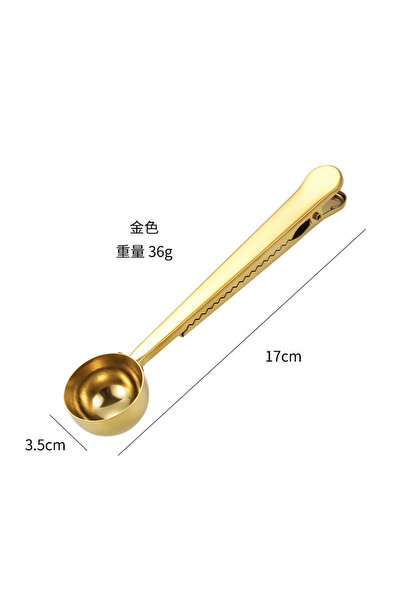 Choice1 Golden 2-in-1 Stainless Steel Coffee Measuring Coffee Scoop Multifunc...