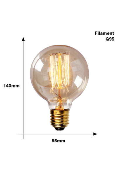 Choice E27 40W G95 filament 220V Retro Edison Bulb E27 220V 40W ST64 G80 G95 ...
