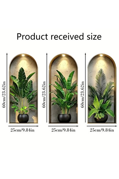 Choice Medium ZN1509Q 2D Watercolor Plant Wall Stickers - Realistic Potted Pl...