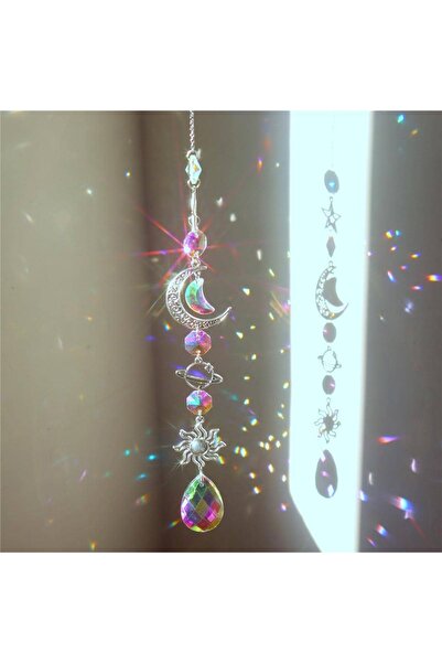 Choice A 882 1 Pc Star Moon Crystal Wind Chime Pendant for Home Decor Outdoor...