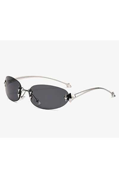 Choice black Time-Limited Promotion-Y2g Frameless Oval Metal Sunglasses Hot G...