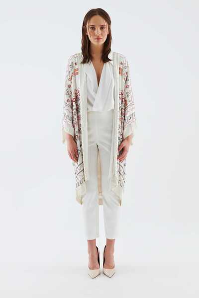 Roman İşlemeli Abiye Kimono Standart Renk Y2269125_089